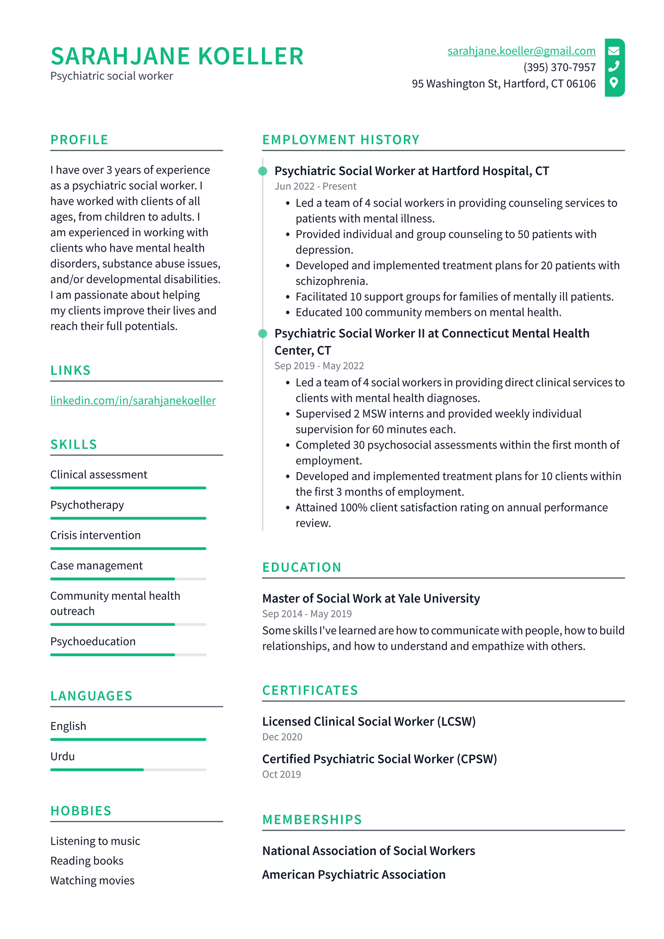 Medical Social Worker Resume Example And Writing Guide   Psychiatric Social Worker Resume Example Gugny 1366w 