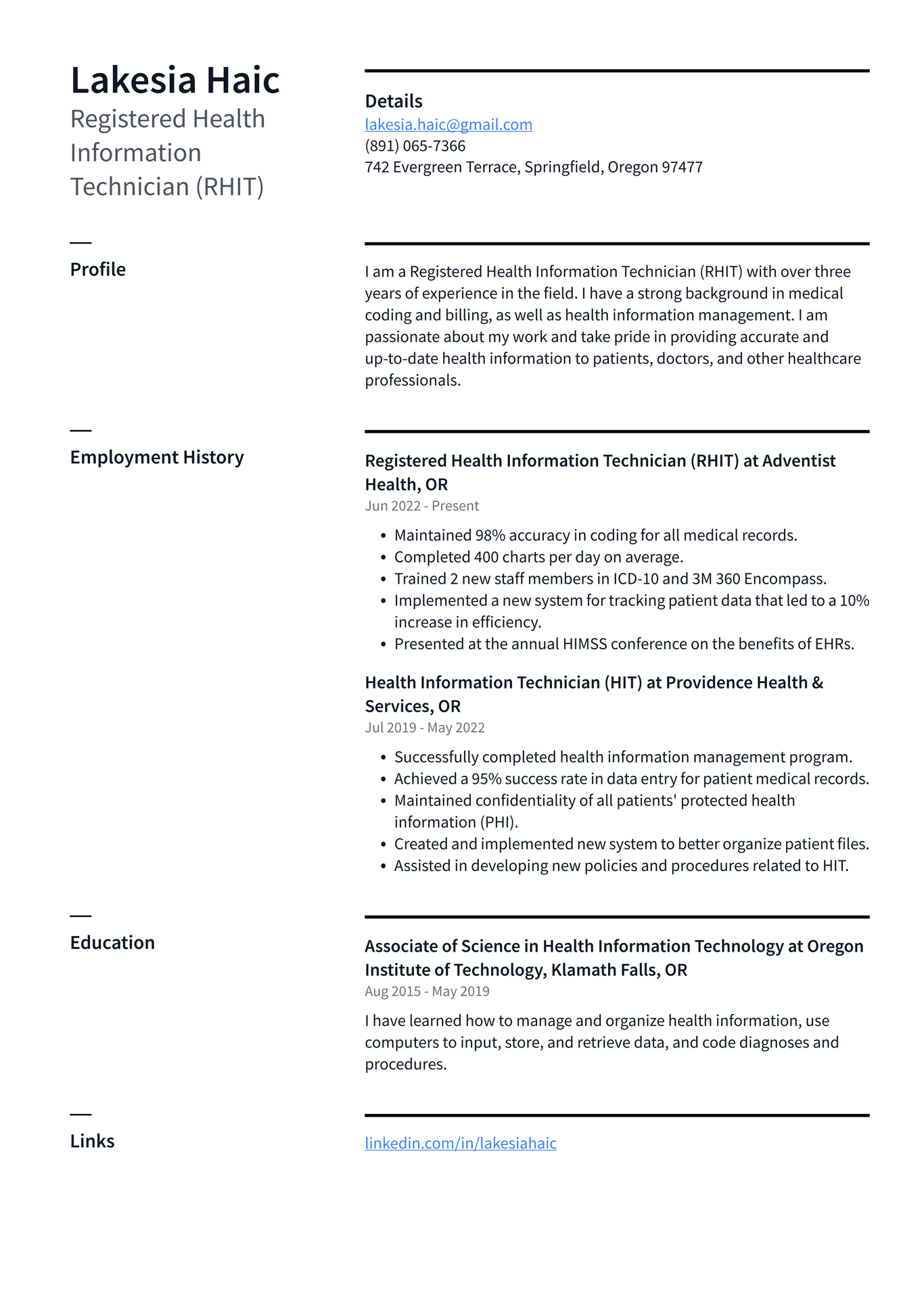 Medical Coder Resume Example And Writing Guide - Resumelawyer