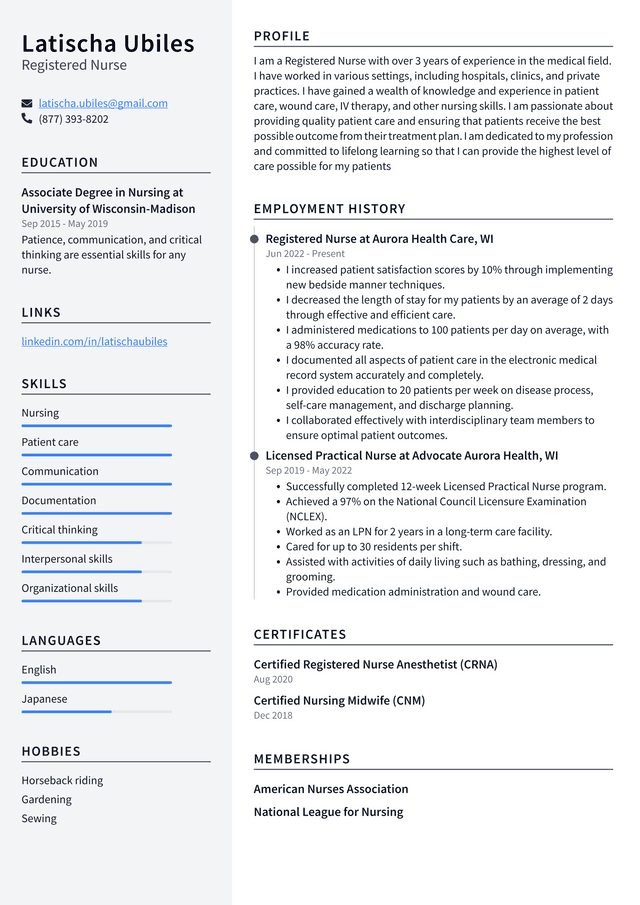 Nurse Resume Example and Writing Guide - ResumeLawyer