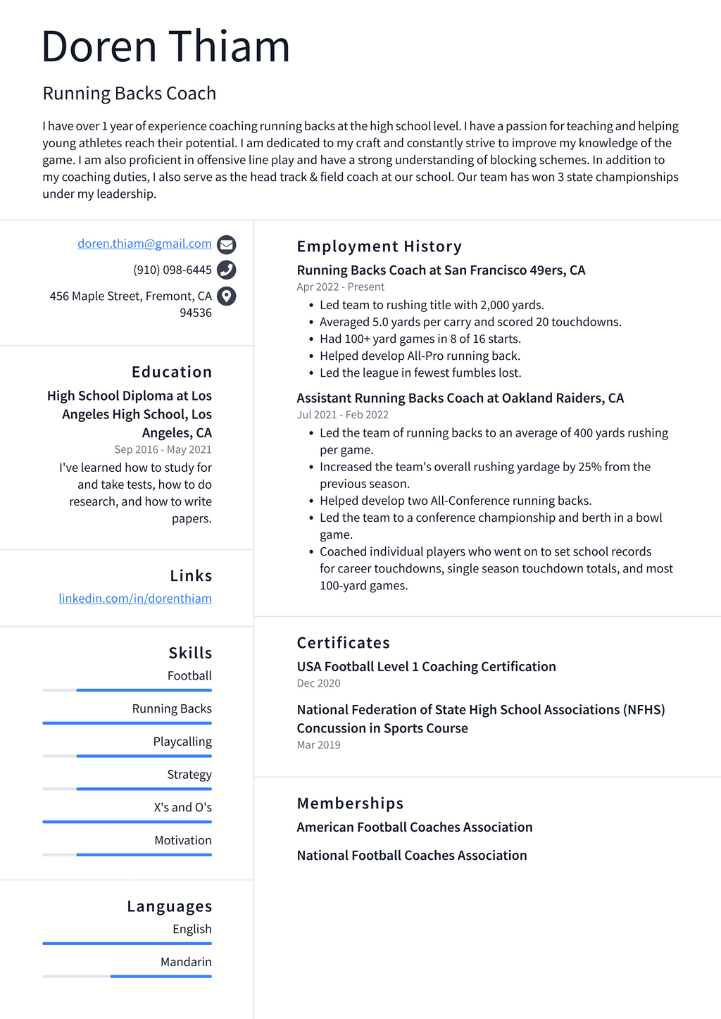 Football Coach Resume Example and - Running Backs Coach Resume Example SGyRi 1024w 
