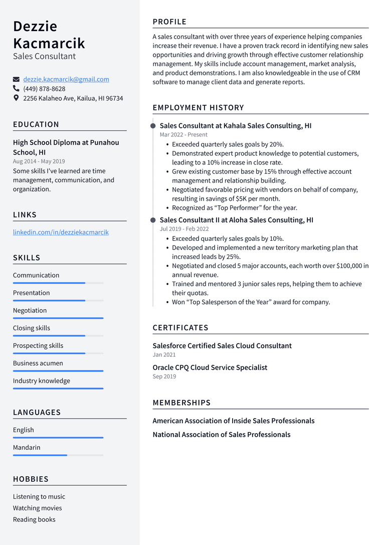 Consultant Resume Example and Writing Guide ResumeLawyer
