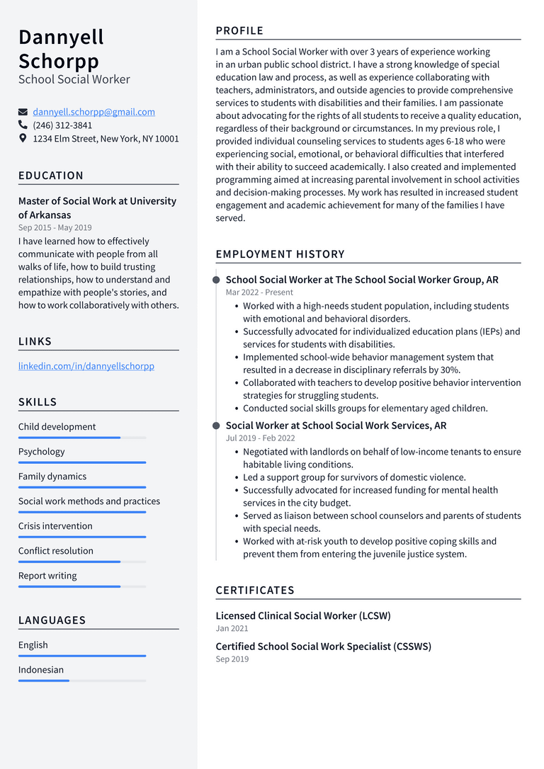 Social Worker Resume Example and Writing Guide - ResumeLawyer