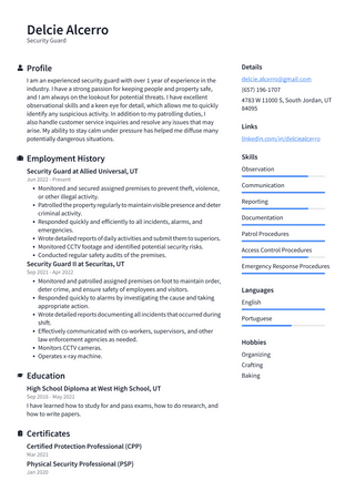 Doorman Resume Example and Writing - Security Guard Resume Example 79AbB 320w 