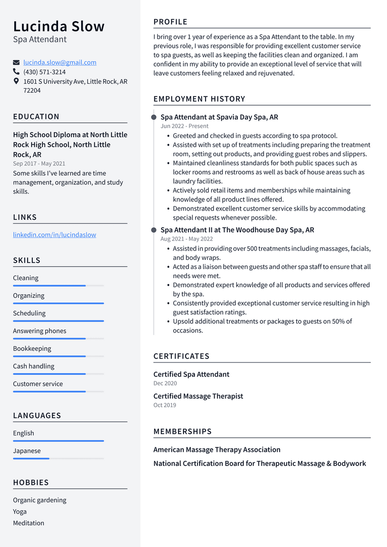 Spa Manager Resume Example And Writing Guide Resumelawyer 