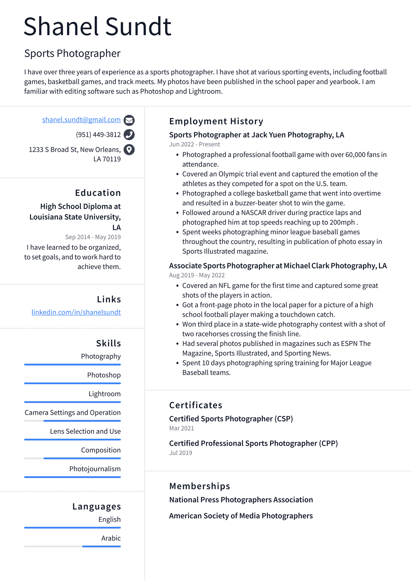 Sports Resume Example and Writing Guide - ResumeLawyer