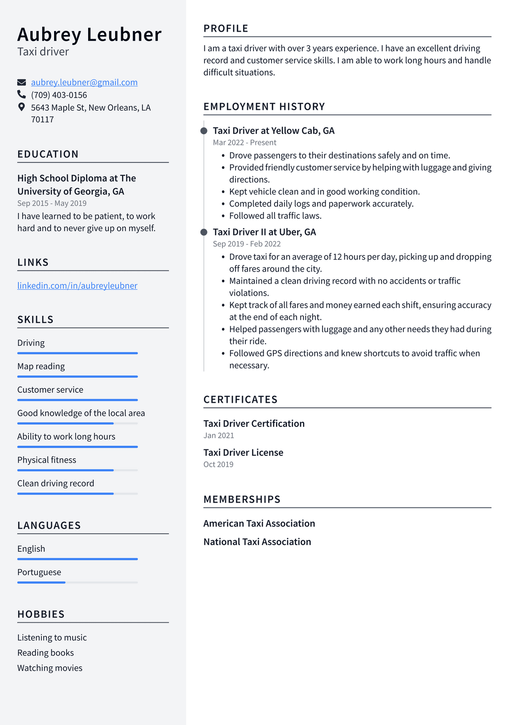 Driver Resume Example and Writing Guide - ResumeLawyer