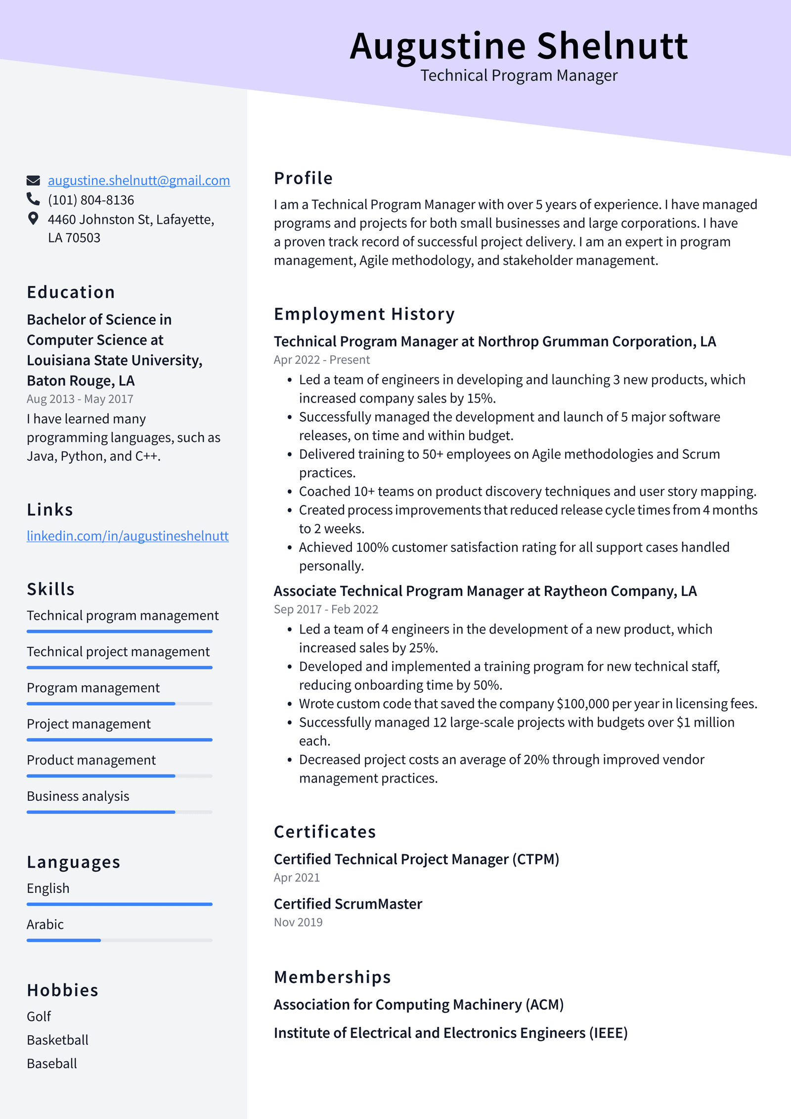 Program Manager Resume Example and Writing Guide - ResumeLawyer