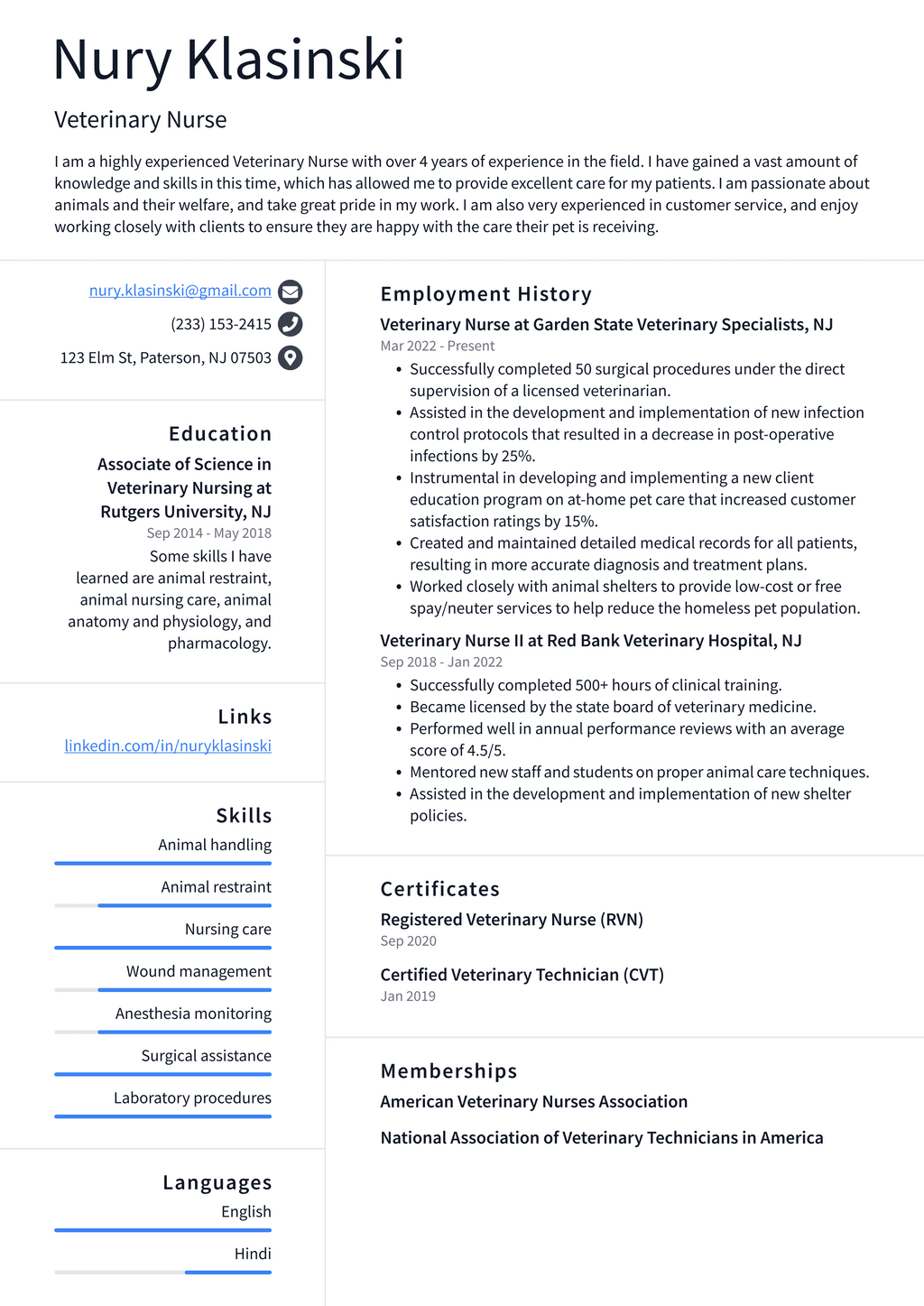 Veterinarian Resume Example and Writing Guide - ResumeLawyer