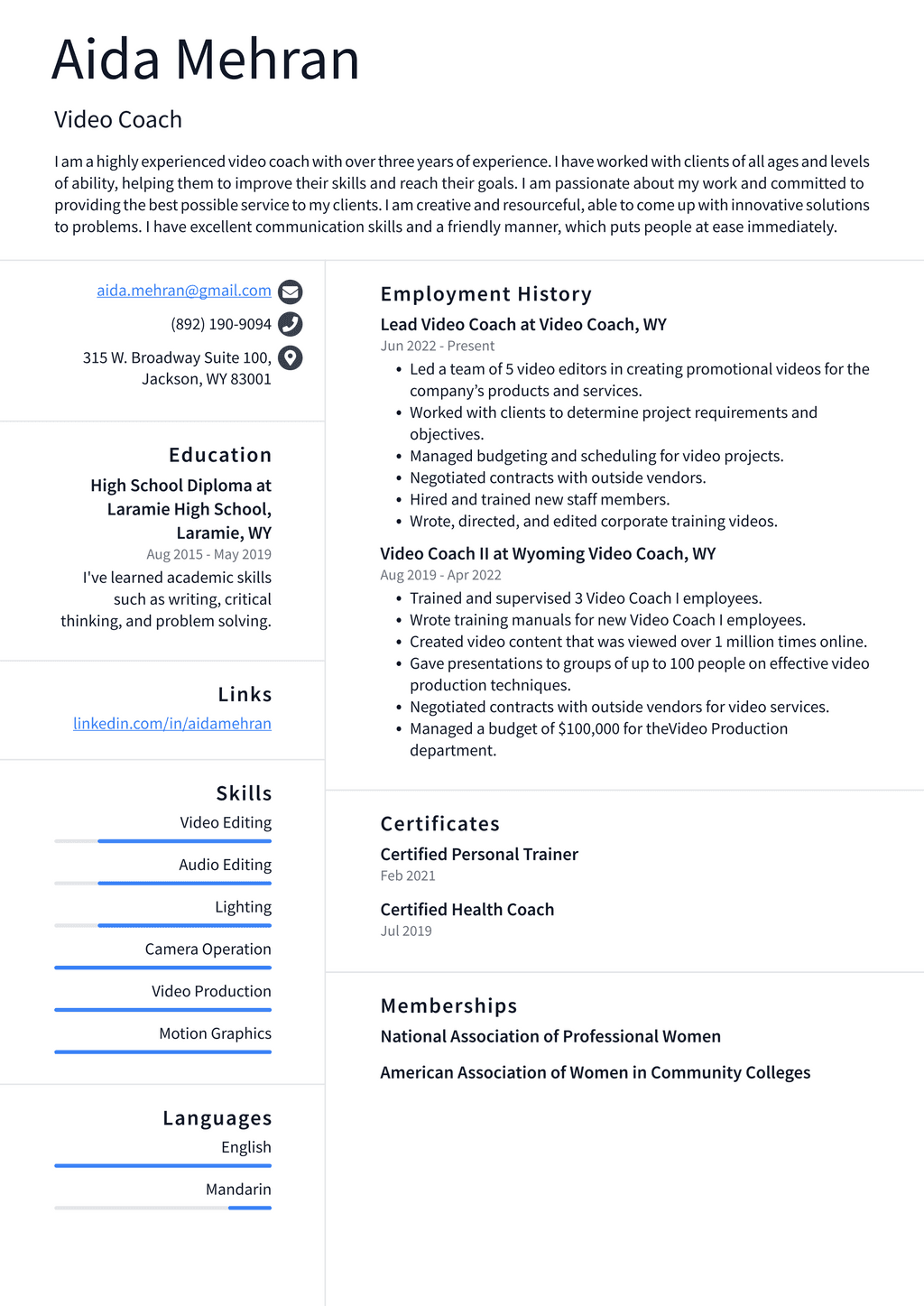 Hockey Coach Resume Example and Writing Guide - ResumeLawyer