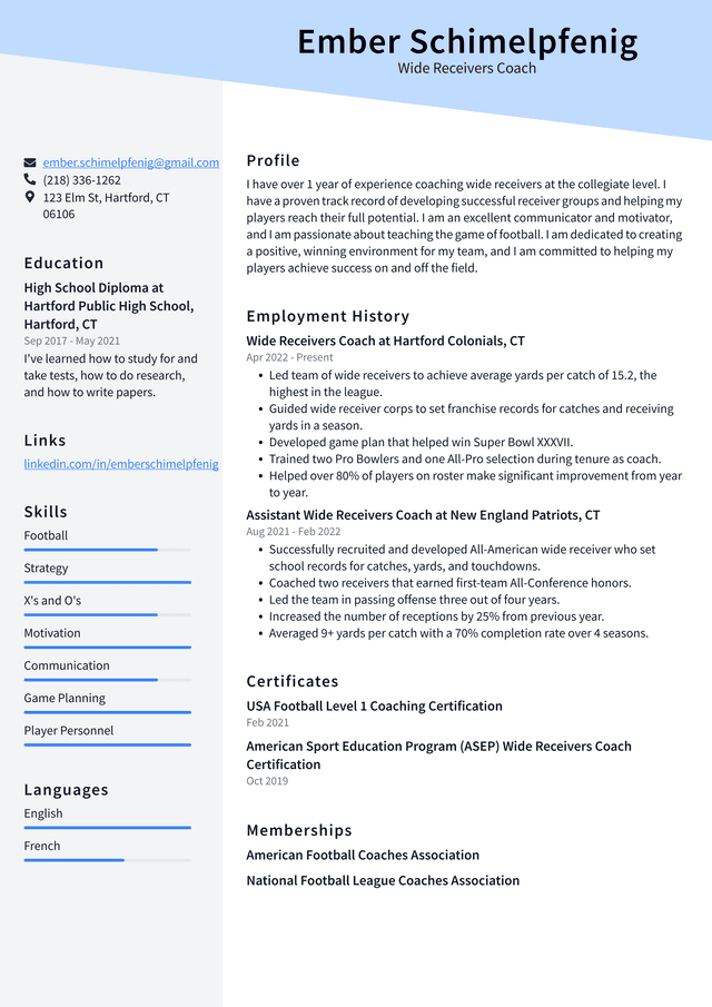 Football Coach Resume Example And Writing Guide - Resumelawyer