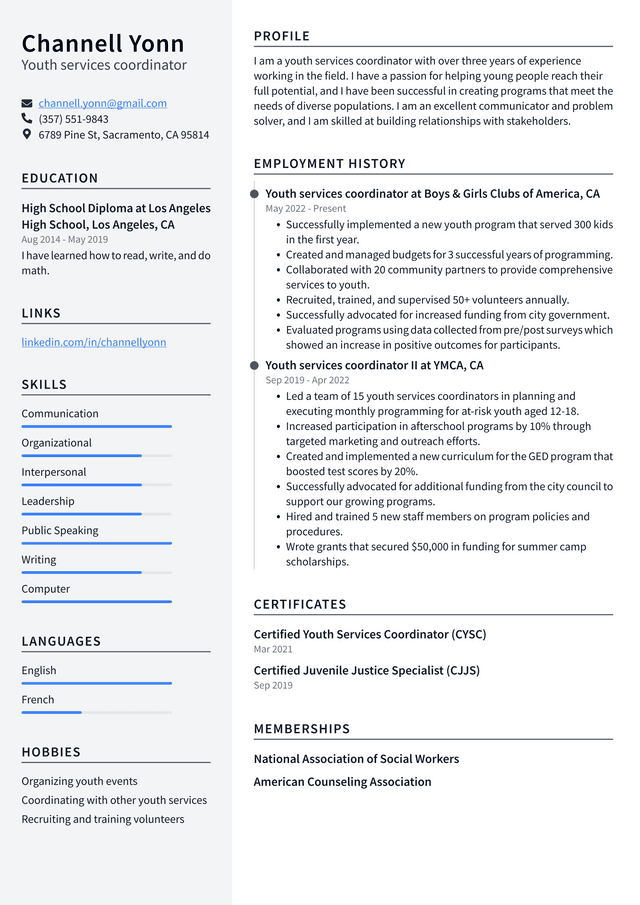 Juvenile Counselor Resume Example And Writing Guide ResumeLawyer   Youth Services Coordinator Resume Example VTlzO 640w 